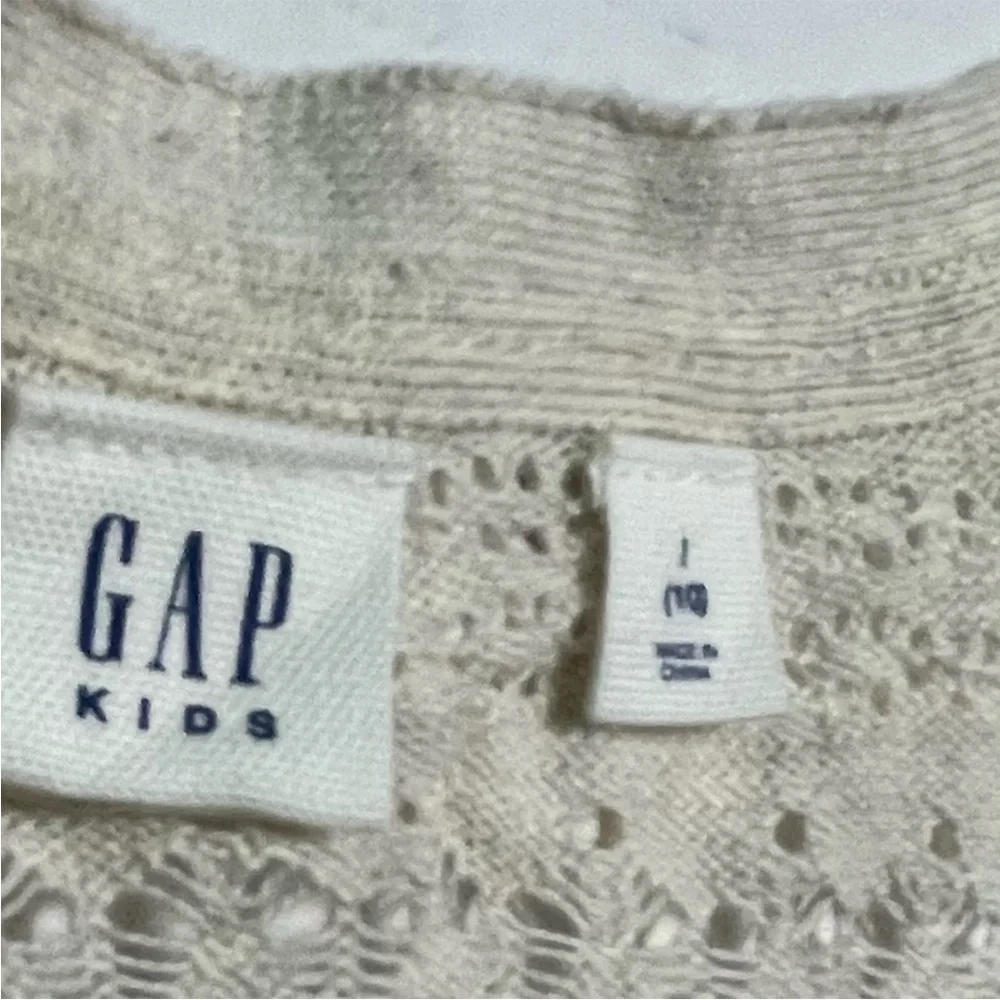 Gap Kids knit  Lace Trim Cardigan short sleeve Oatmeal Girl’s 10